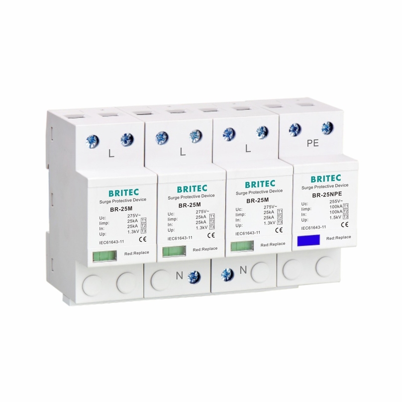 کلاس I نوع1 SPD دستگاه محافظت از افزایش قدرت 25KA B + C ولتاژ پایین