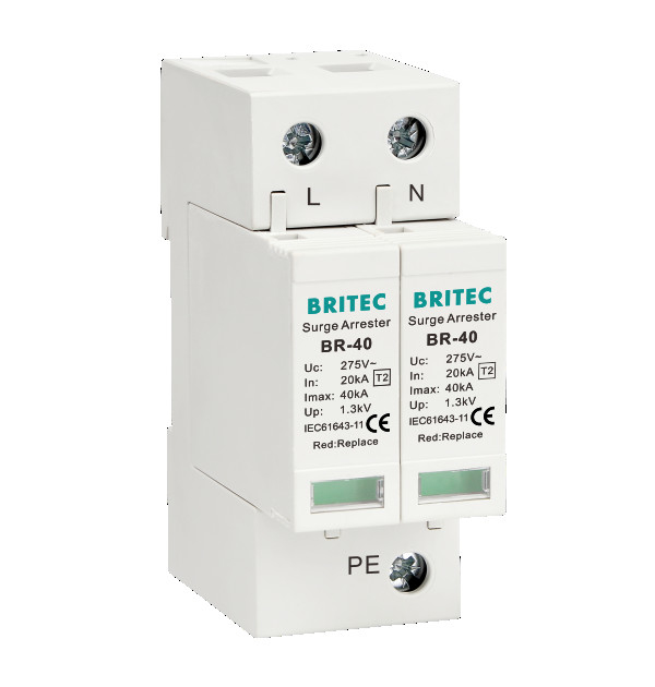 BR-40 2P دستگاه حفاظت از افزایش قدرت کلاس II Spd 275v محافظ افزایش قدرت برق گیرنده افزایش قدرت وارستور