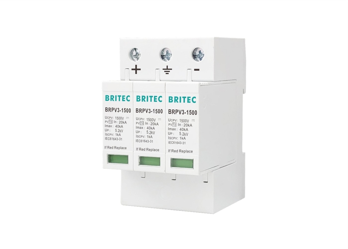 نوع حفاظتی محافظ نوع 2 PV 40kA 8 / 20us DC 1500V SPD برای خورشیدی