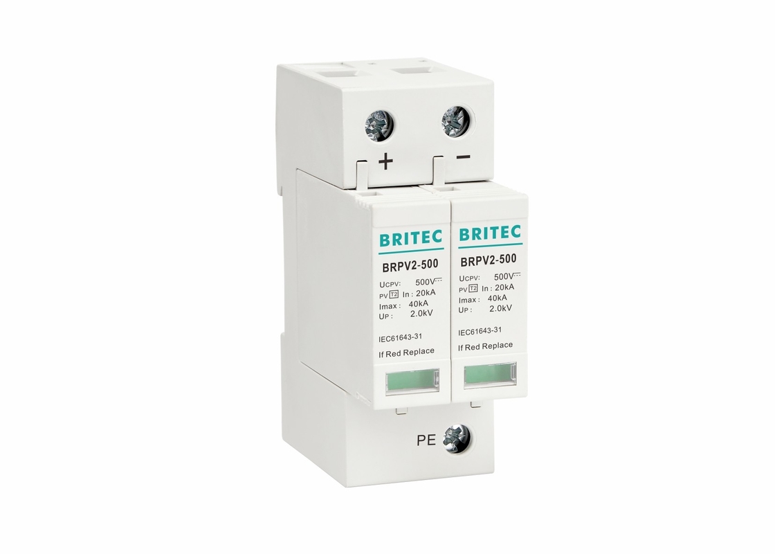 2P DC Low Voltage Arrester Power Surge Protector Surge Surment برای سیستم PV خورشیدی