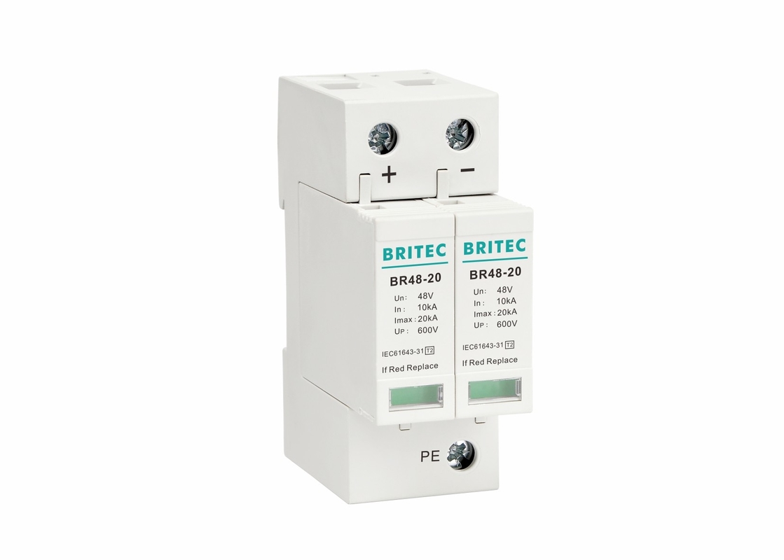20 KA Class II DC Surge Protection Surge DIN Rail 48V SPD با مجوز CE