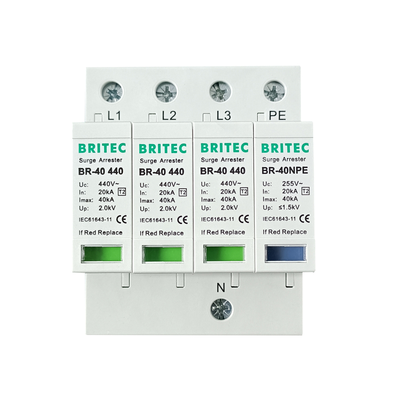 BR-40 440 3+1P نوع 2 دستگاه محافظت از افزایش قدرت محافظت از قدرت نگهدارنده رعد و برق محافظ رعد و برق