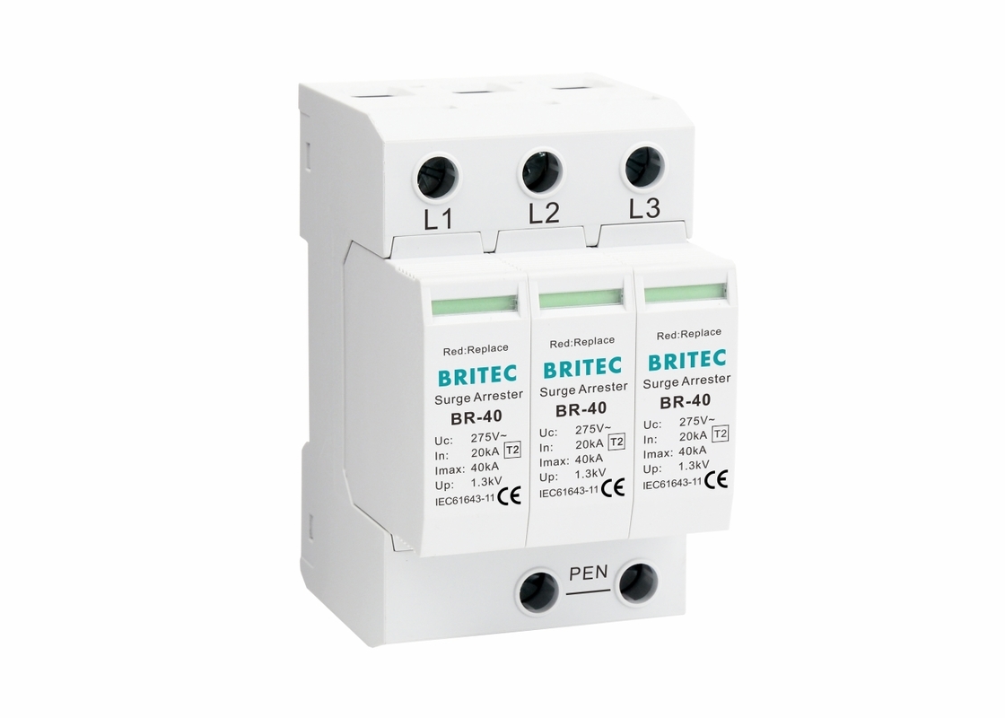 40KA 400V Power Pluggable AC نوع 2 دستگاه محافظت در برابر فشار
