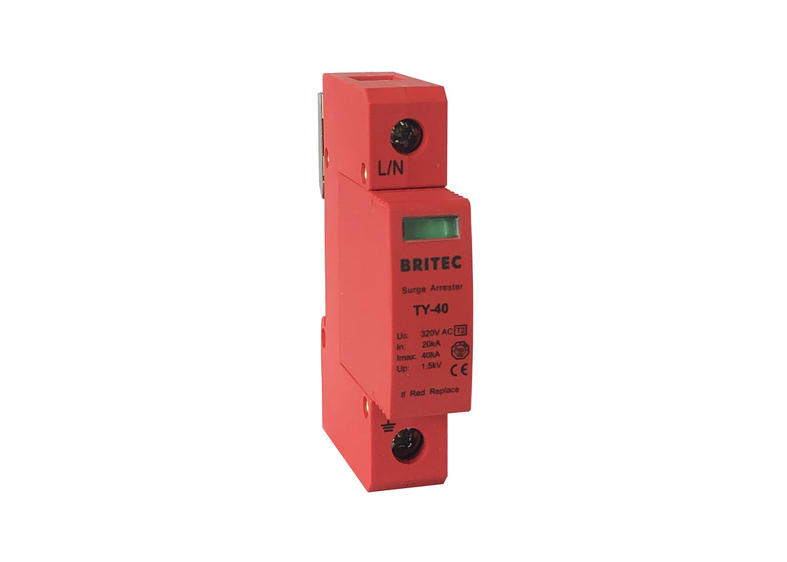 EN61643-11 40kA نوع 2 محافظ برق محافظ 35 میلی متری Din Rail Lightning Protector