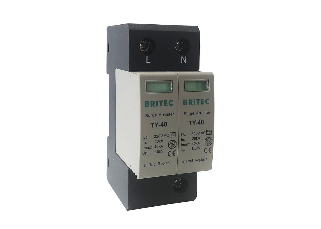 35mm Din Rail TVSS 40ka 2P Type 2 Surge Protector for AC system