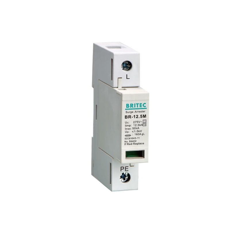 BR-12.5M 1P 12.5kA Tvss محافظ افزایش برق سرکوبگر افزایش برق t1 t2 spd