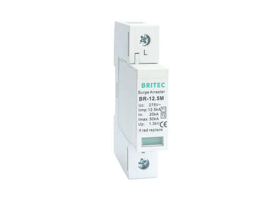 Iimp 12.5 KA 1P Low Voltage SPD T1 + T2 Class I + II Surgetion Surge