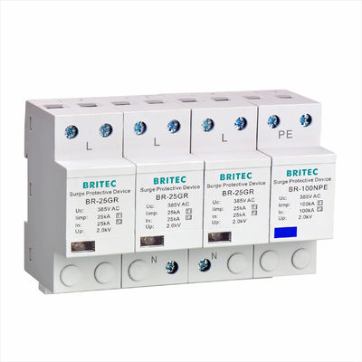 BRITEC BR-50GR 275 2P Spd 50kA Type 1 Protection Surge Protection Device Ac Din Rail Surge Rerester محافظ رعد و برق