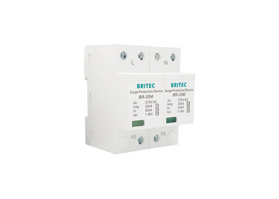 25kA 275V Din Rail Surge Arrester SPD محافظ تک مرحله ای با تکنولوژی MOV