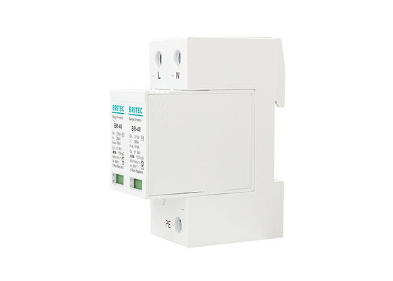 رعد و برق کلاس II Imax 40kA 2P 20-40kA DIN رله حفاظت در برابر ولتاژ SPD