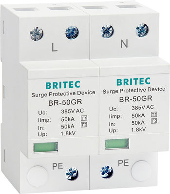 دستگاه حفاظت در برابر نوسان برق 50kA BRITEC با تأییدیه TUV/CE/ROHS با موج‌گیر صاعقه 10/350 SPD