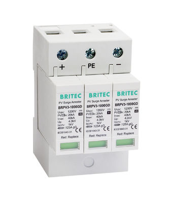 BRPV3-1000 1000V 3P دستگاه حفاظت از ولتاژ DC خورشیدی SPD دستگاه حفاظت از نوسانات برق DC PV محافظت در برابر صاعقه DC PV انرژی خورشیدی 1000V محافظ نوسانات