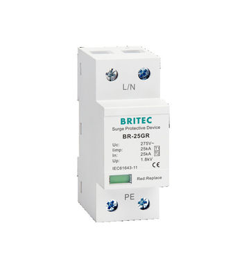 BR-25GR 4P 4P نوع 1 محافظ افزایش برق ac نوع 1 spd spd t1 25ka کلاس 1 گیرنده افزایش برق سه فاز محافظ افزایش برق