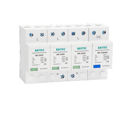 BR-25GR 1P 1P 3p Type Spd Surge Protector صاعقه گیر سرکوبگر SPD نوع I و نوع II