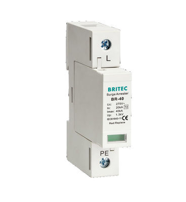 BR-40 4P 40kA 4 قطب 3 فاز TUV AC موج گیرنده موج گیرنده حفاظت از SPD 275v محافظت از برق