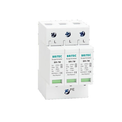 BR-7M 4P 7ka T1+T2 دستگاه محافظت از افزایش برق گیرنده رعد و برق SPD Spd محافظت از افزایش برق دستگاه های محافظت از افزایش برق الکترونیک