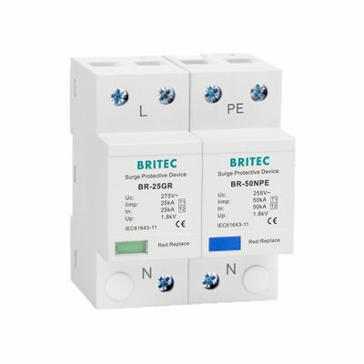 25kA نوع 1 محافظ افزایش انرژی 275V T1 10/350us دستگاه محافظ افزایش انرژی