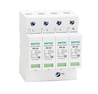 BR-80 275 2P SPD Surge Protector Rerester AC Class II حفاظت در برابر صاعقه
