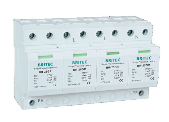 BRITEC BR-25GR صاعقه گیر 2P ولتاژ پایین ac 25kA دستگاه حفاظت از نوسانات نوع 1 حفاظت در برابر صاعقه spd t1
