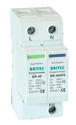 BRITEC BR-40 4P دستگاه حفاظت از افزایش فشار سه فاز Spd حفاظت از صاعقه بازداشت کننده تولید کننده حفاظت از افزایش فشار چین