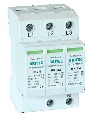 BR-7M 4P T1+T2 Surge Arrester B+C Spd Surge Protection Device type1 3 phase power surge protection spd Ü-Ableiter دستگاه حفاظت از افزایش قدرت از نوع 3 فاز