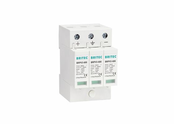 حفاظت از برق از پلاستیک های حرارتی IEC61643-31 600VDC 40kA Pv Surge Protector