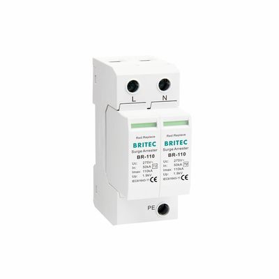 BR-110 4P OEM نوع 2 محافظ افزایش انرژی 275v دستگاه محافظت از افزایش انرژی SPD گیرنده واریستور گیرنده افزایش انرژی 4 قطب