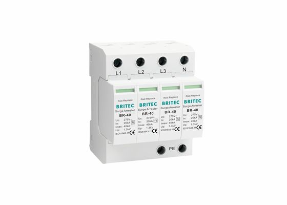 4P SPD کلاس دوم 40ka AC Surge Protector 150V / 275V / 320V / 385V / 440V محافظت از رعد و برق