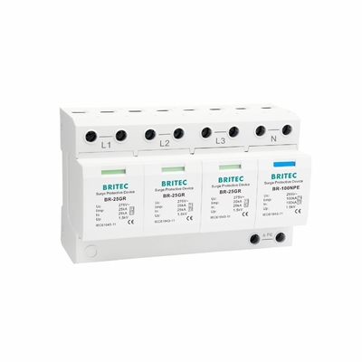 BR-25GR 4P 25kA 100kA Britec Surge Protective Device Type 1 3 Phase Spd Spark Gap Surge Protection دستگاه محافظت از شکاف پارگی کلاس 1