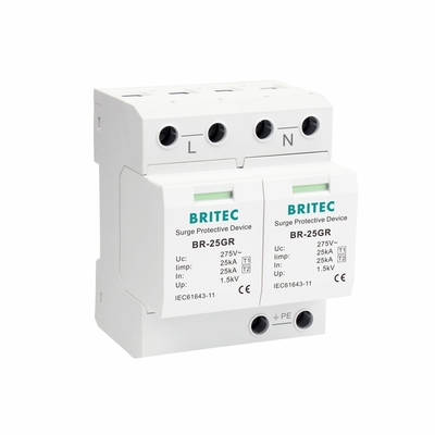 BR-25GR 4P 25kA 100kA Britec Surge Protective Device Type 1 3 Phase Spd Spark Gap Surge Protection دستگاه محافظت از شکاف پارگی کلاس 1