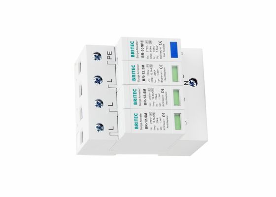 دستگاه محافظ برق Iimp 12.5kA با محفظه ترموپلاستیک و پایه ریلی DIN