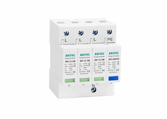 CE کلاس B + C 12.5KA رعد و برق گیرنده ولتاژ جذب کننده جریان تخلیه بالا