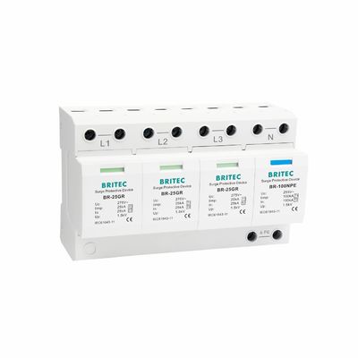 BR-25GR 3P+1 نوع 1 دستگاه حفاظت از افزایش SPD Ableiter Thunder Arrester جرقه گرفتگی شکاف SPD کلاس 1 محافظت از برق