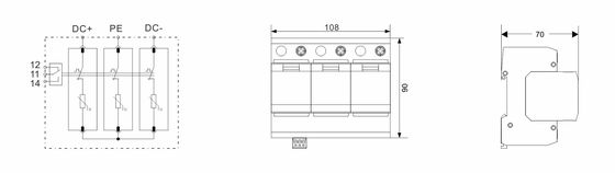BRPV3-1500-12.5 DC SPD 12.5ka pv محافظت از افزایش 1500V DC SPD t1 t2 dc