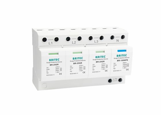 25KA محافظت از صاعقه افزایش گیرنده ترموپلاستیک سه فاز افزایش محافظ