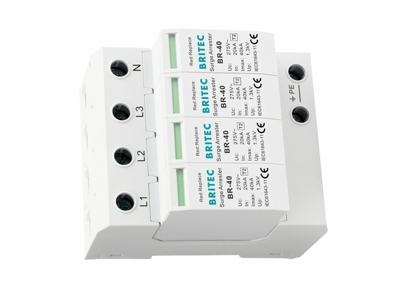 EN 61643-11 استاندارد 8/20μs نوع 2 دستگاه حفاظت از افزایش 35mm Din Rail