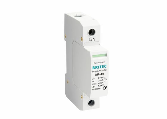 EN61643-11 40kA نوع 2 محافظ برق محافظ 35 میلی متری Din Rail Lightning Protector
