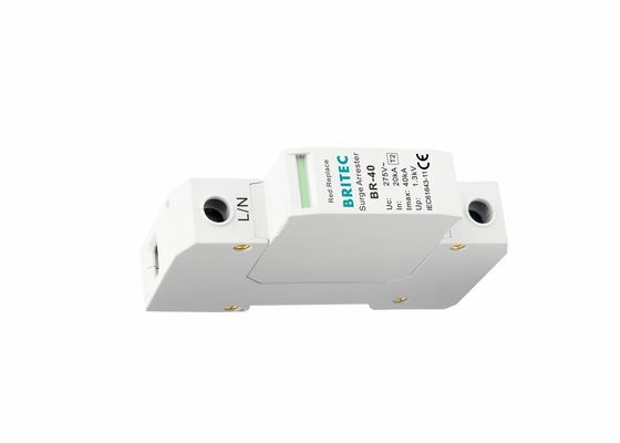 EN61643-11 40kA نوع 2 محافظ برق محافظ 35 میلی متری Din Rail Lightning Protector