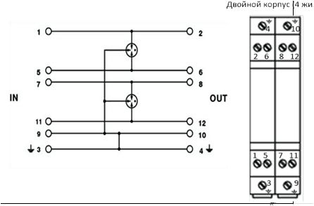 RS-485 BRPI-06 محافظ اضافه ولتاژ سیگنال خطوط مخابرات صنعتی شبکه‌های داده محافظت از اضافه ولتاژ محافظ صاعقه