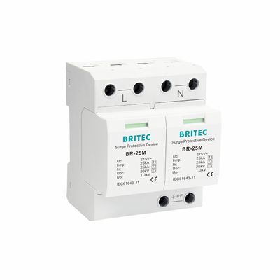 BRITEC BR-25M 3+1 نوع 1 دستگاه محافظت از افزایش با 25kA Iimp ماژول پلاگین شده نوع 1 محافظت از افزایش