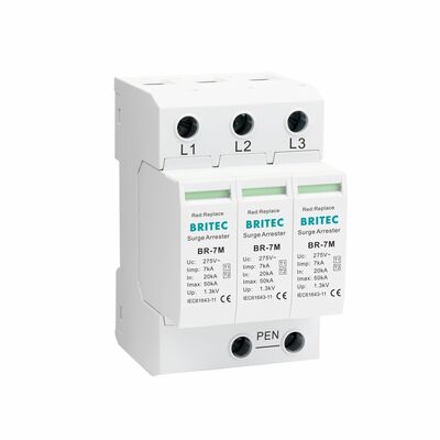 7KA دستگاه حفاظت از تشعشع برق نوع 1+2 با نصب DIN-rail
