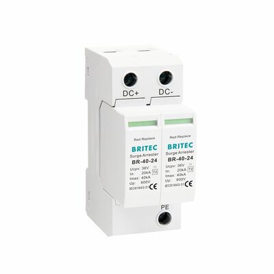 BR-40 24 دوربین DC SPD محافظت از افزایش قدرت محافظت از افزایش قدرت زمین Dc Spd نوع 2 نظارت امنیتی DC Power Surge Protector