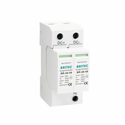 BR-40 24 دوربین DC SPD محافظت از افزایش قدرت محافظت از افزایش قدرت زمین Dc Spd نوع 2 نظارت امنیتی DC Power Surge Protector