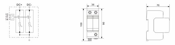 BR-40 24 دوربین DC SPD محافظت از افزایش قدرت محافظت از افزایش قدرت زمین Dc Spd نوع 2 نظارت امنیتی DC Power Surge Protector