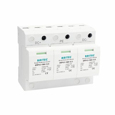 BRPV3-1500-6.25 PV Surge Arrester Module 3 دستگاه حفاظت از نوع 1+2 PV Surge Protector سیستم های انرژی خورشیدی spd 1500v dc t1 t2 Solar Dc Spd pv lightning arrester نوع 1+2 PV surge protector