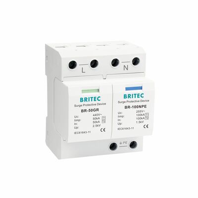 BR-50GR 3+1 OEM ODM spark gap 50ka دستگاه محافظ برق ولتاژ پایین برق کلاس 1 برقگیر نوع 1 spd دستگاه های محافظ ولتاژ نوع 1 SPD کم ولتاژ LV شبکه توزیع برق