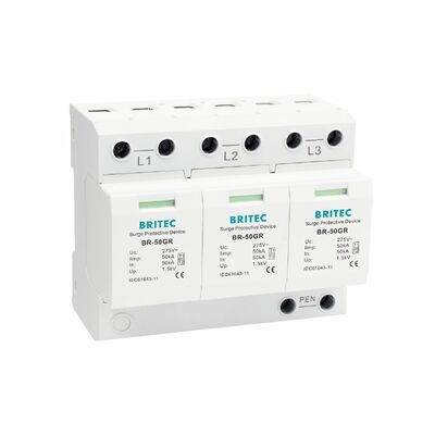 BR-50GR 3+1 OEM ODM spark gap 50ka دستگاه محافظ برق ولتاژ پایین برق کلاس 1 برقگیر نوع 1 spd دستگاه های محافظ ولتاژ نوع 1 SPD کم ولتاژ LV شبکه توزیع برق