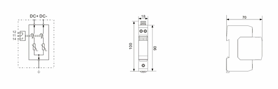 BR-40DP 48 نوع 2 DC 48V SPD 40kA دستگاه حفاظت از افزایش با محفظه ترموپلاستیک UL94-V0
