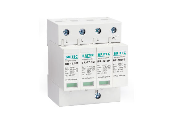 SPDs Iimp 12.5kA T1 + T2 Surge Arrester B + C محفظه حرارتی پلاستیکی