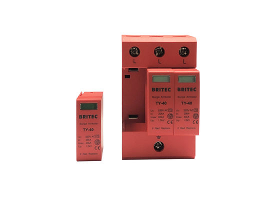 نوع 2 سه فاز 3 قطب Poles کلاس II Surge Arrester 40kA 320V حفاظت از نور